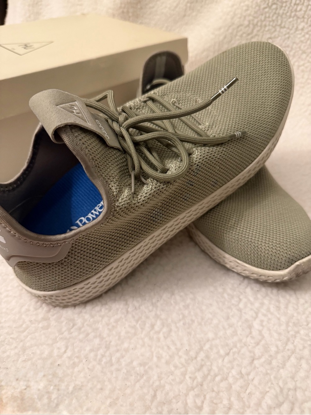 Adidas Olive Green Knit Lace-Up Sneakers